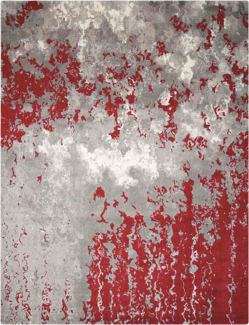 Nourison Rugs - Twilight Grey-Red Area Rug - 7'9" x 9'9" - GreatFurnitureDeal