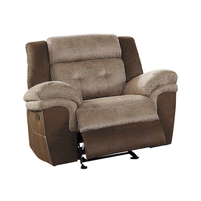 Homelegance - Chai Glider Reclining Chair in Two-Tone Brown - 9980-1 - GreatFurnitureDeal