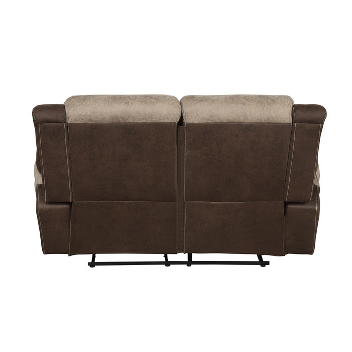 Homelegance - Chai Double Reclining Loveseat in Two-Tone Brown - 9980-2