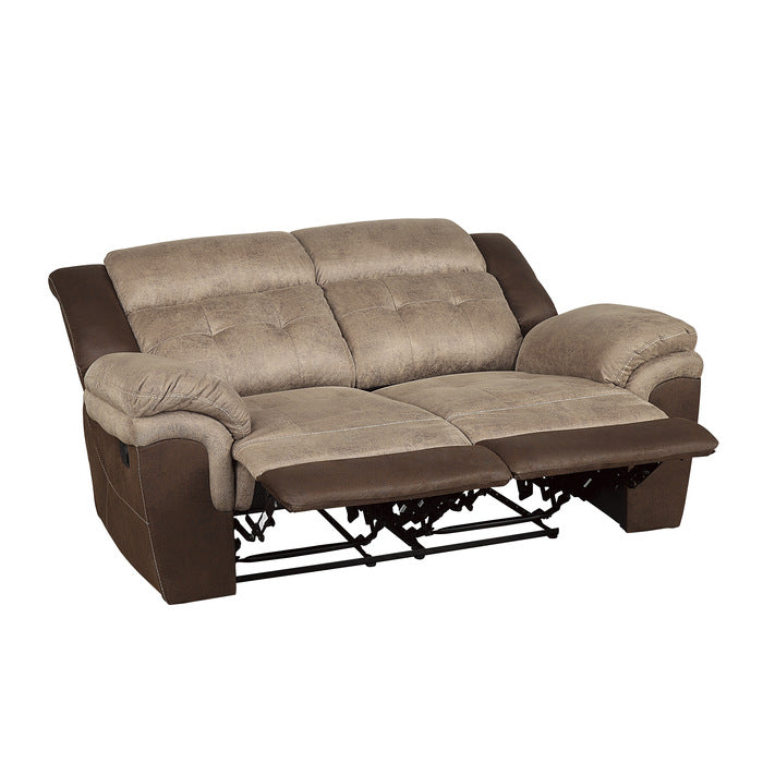 Homelegance - Chai Double Reclining Loveseat in Two-Tone Brown - 9980-2 - GreatFurnitureDeal