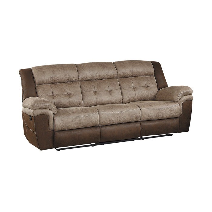 Homelegance - Chai Double Reclining Sofa in Two-Tone Brown - 9980-3