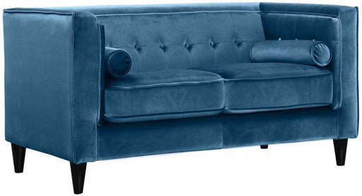 Meridian Furniture - Taylor Velvet Loveseat in Light Blue - 642LtBlu-L - GreatFurnitureDeal