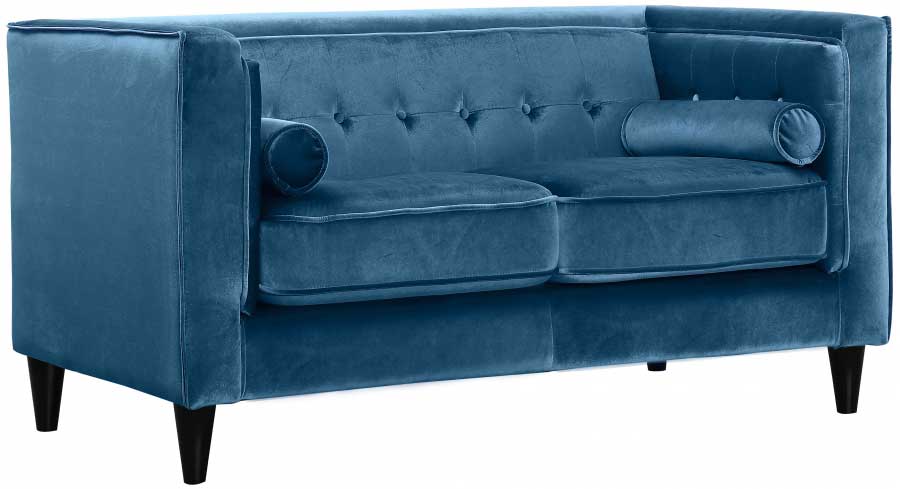 Meridian Furniture - Taylor 3 Piece Living Room Set in Light Blue - 642LtBlu-S-3SET - GreatFurnitureDeal