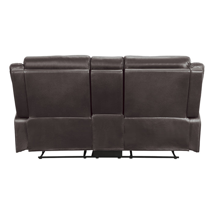 Homelegance - Yerba Double Lay Flat Reclining Love Seat With Center Console in Dark Brown - 9990DB-2 - GreatFurnitureDeal