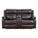 Homelegance - Yerba Double Lay Flat Reclining Love Seat With Center Console in Dark Brown - 9990DB-2 - GreatFurnitureDeal