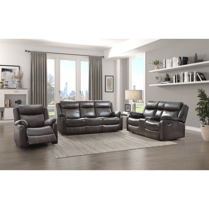 Homelegance - Yerba Double Lay Flat Reclining Sofa in Dark Brown - 9990DB-3 - GreatFurnitureDeal