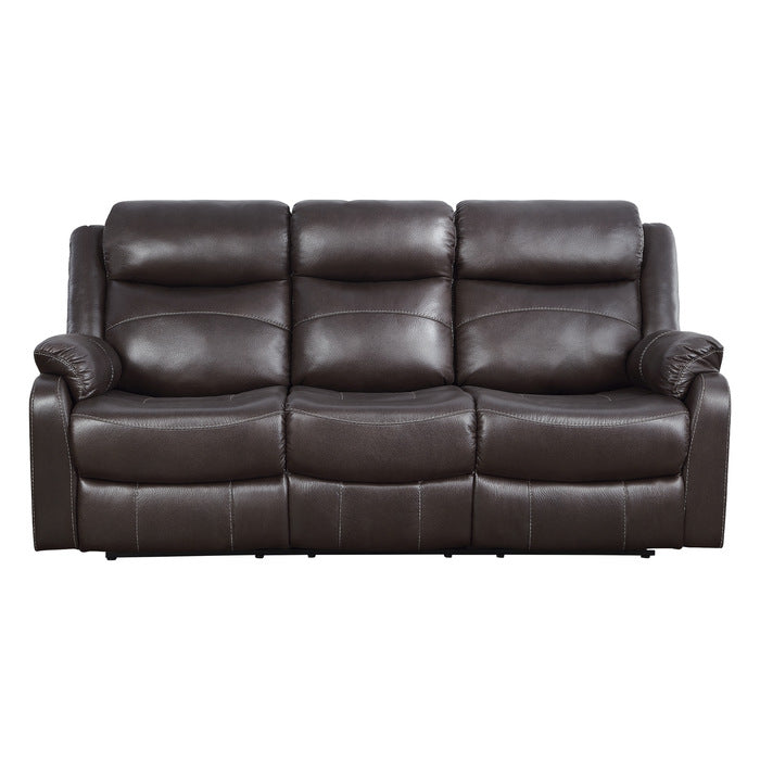 Homelegance - Yerba Double Lay Flat Reclining Sofa in Dark Brown - 9990DB-3 - GreatFurnitureDeal