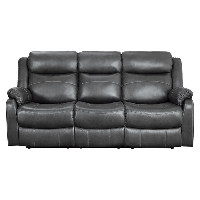 Homelegance - Yerba Double Lay Flat Reclining Sofa in Dark Grey - 9990GY-3