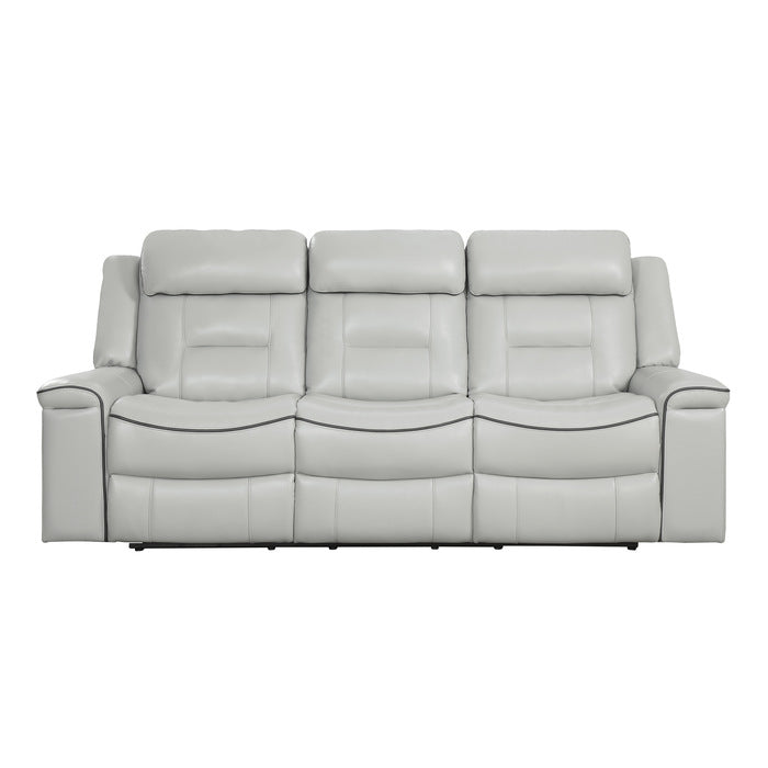 Homelegance - Darwan Double Lay Flat Reclining Sofa in Light Grey - 9999GY-3