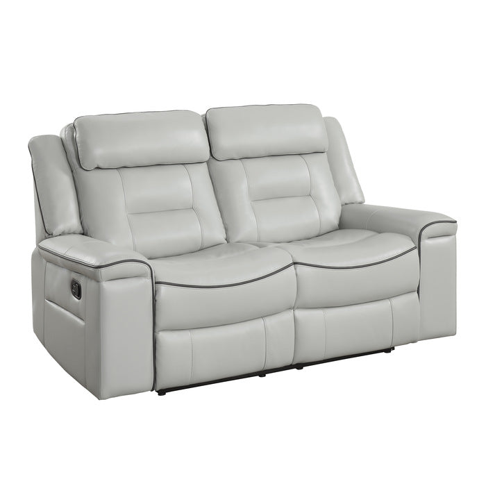Homelegance - Darwan 2 Piece Double Lay Flat Reclining Sofa Set in Light Grey - 9999GY-3-2 - GreatFurnitureDeal