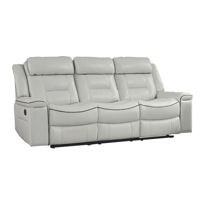 Homelegance - Darwan 2 Piece Double Lay Flat Reclining Sofa Set in Light Grey - 9999GY-3-2