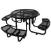 GFD Home - Round Outdoor Steel Picnic Table 46" black ,with umbrella pole - GreatFurnitureDeal