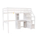 GFD Home - Twin Size Loft Bed with a Stand-alone Bed, Storage Staircase, Desk, Shelves and Drawers, White - GreatFurnitureDeal