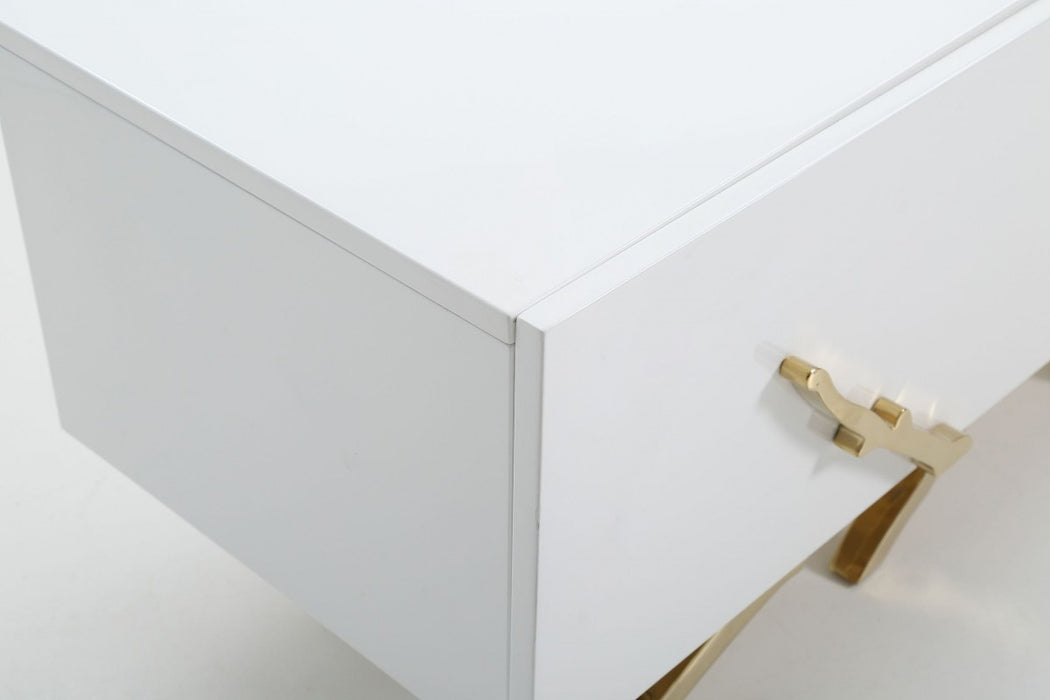 VIG Furniture - Modrest Legend Modern White & Gold TV Stand - VGVCTV8111-WHTGLD - GreatFurnitureDeal