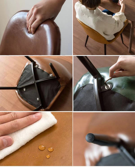 GFD Home - PJ--SEAT-- Dining chair, PU, BLK - GreatFurnitureDeal