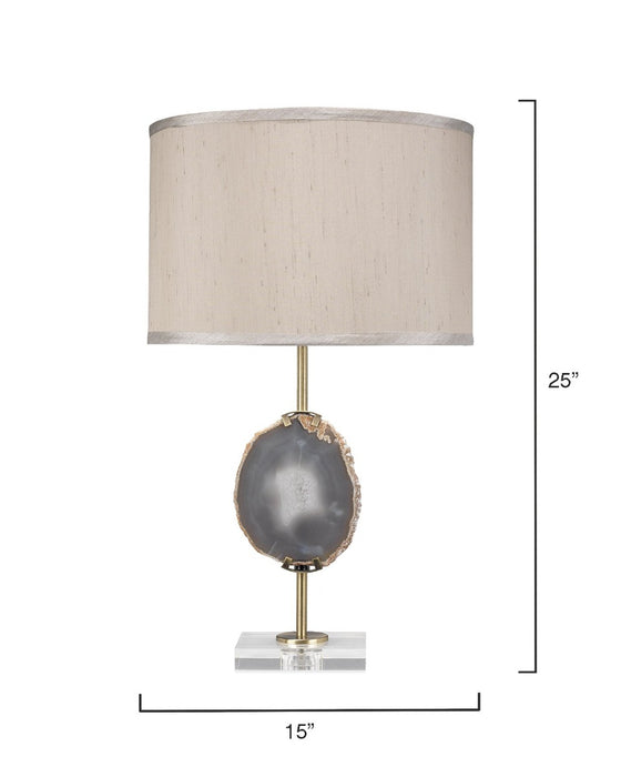 Jamie Young Company - Agate Slice Table Lamp in Natural Lavendar Agate & Antique Brass Metal - 9AGATELVBR