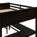 GFD Home - Full size Loft Bed with Shelves and Desk, Wooden Loft Bed with Desk - Espresso - GreatFurnitureDeal