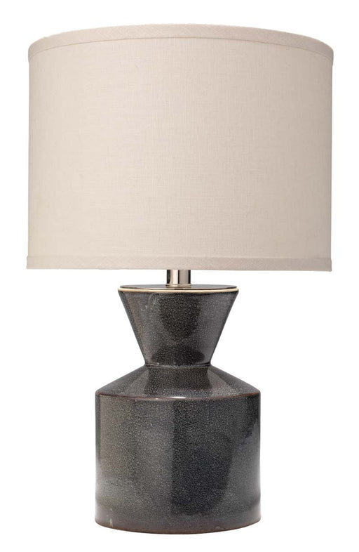 Jamie Young Company - Berkley Table Lamp in Blue Ceramic with Small Drum Shade in White Linen - 9BERKBLD71S - GreatFurnitureDeal