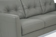 GFD Home - Leatherette Sofa with Tapered Legs and Button Tufted Details, Gray - GreatFurnitureDeal