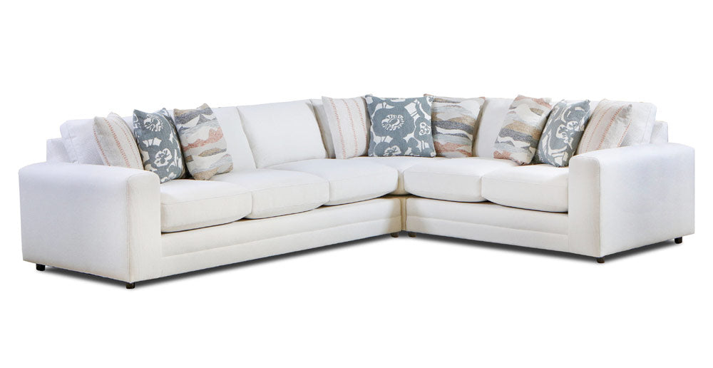 Southern Home Furnishings - Missionary Salt Sectional in Off White - 7003-23L 15KP 21R Missionary