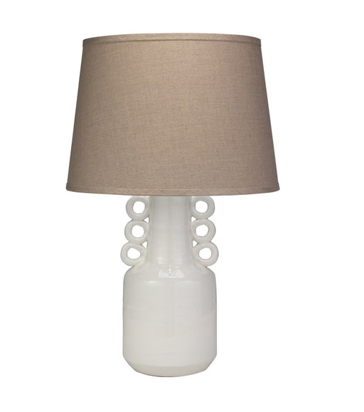 Jamie Young Company - Circus Table Lamp in White Ceramic with Classic Cone Shade in Natural Linen - 9CIRCWHC255C