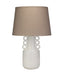 Jamie Young Company - Circus Table Lamp in White Ceramic with Classic Cone Shade in Natural Linen - 9CIRCWHC255C