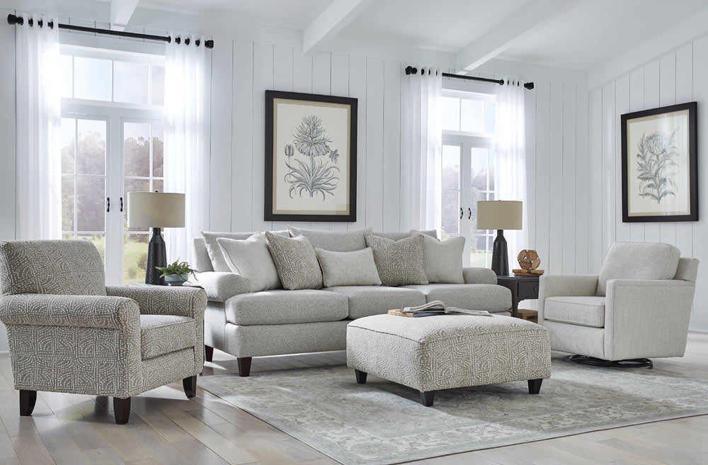 Southern Home Furnishings - Hogan Sofa in Off White - 7005-00KP Hogan Cotton Sofa - GreatFurnitureDeal