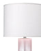 Jamie Young Company - Dahlia Table Lamp in Pink Glass with Large Drum Shade in Sea Salt Linen - 9DAHLTLPINK - GreatFurnitureDeal