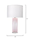 Jamie Young Company - Dahlia Table Lamp in Pink Glass with Large Drum Shade in Sea Salt Linen - 9DAHLTLPINK - GreatFurnitureDeal