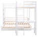 GFD Home - Twin over Twin/King Size L-Shaped Bunk Bed with Built-in Desk and Two Drawers,White - GreatFurnitureDeal