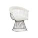 GFD Home - Modrest Chandler Modern White Shepra and Matte Silver Dining Chair - GreatFurnitureDeal