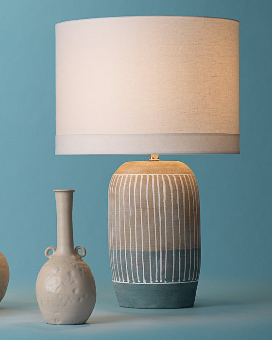 Jamie Young Company - Flagstaff Table Lamp in Natural & Slate Ceramic - 9FLAGTLSLATE