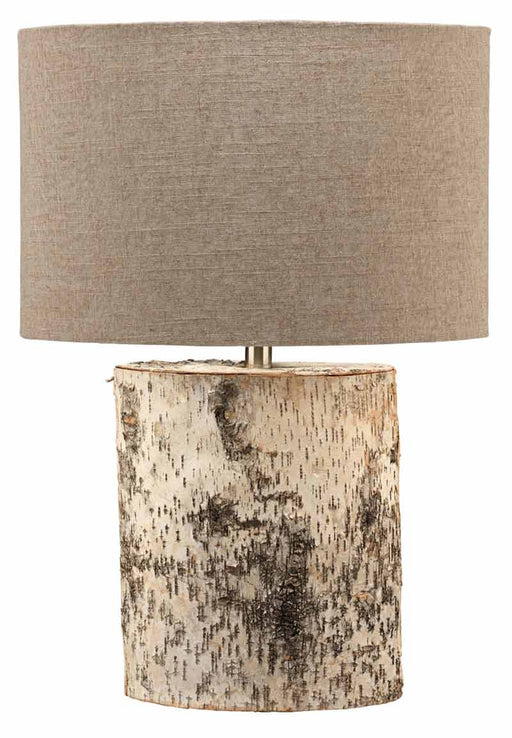 Jamie Young Company - Forrester Table Lamp in Birch Veneer with Oval Shade in Natural Linen - 9FORRBIOV255