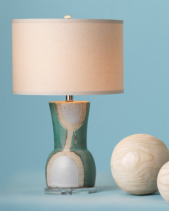 Jamie Young Company - Estel Table Lamp in Aqua, Cream & Natural Ceramic - 9ESTELTLAQ - GreatFurnitureDeal