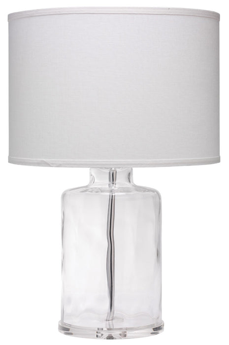 Jamie Young Company - Napa Table Lamp in Clear Hammered Glass with Classic Drum Shade in White Linen - 9NAPACLD131C