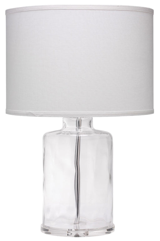 Jamie Young Company - Napa Table Lamp in Clear Hammered Glass with Classic Drum Shade in White Linen - 9NAPACLD131C - GreatFurnitureDeal