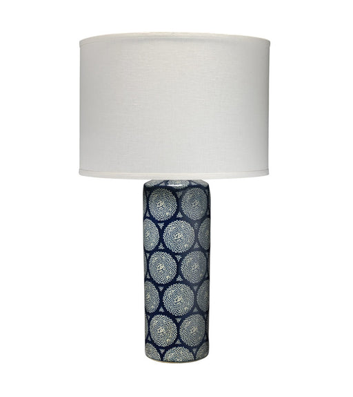 Jamie Young Company - Neva Table Lamp in Blue and White Ceramic with Classic Drum Shade in White Linen - 9NEVABLD131C - GreatFurnitureDeal