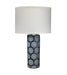 Jamie Young Company - Neva Table Lamp in Blue and White Ceramic with Classic Drum Shade in White Linen - 9NEVABLD131C