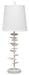 Jamie Young Company - Petals Table Lamp in White Gesso with Cone Shade in Off White Linen - 9PETALSTLWH - GreatFurnitureDeal