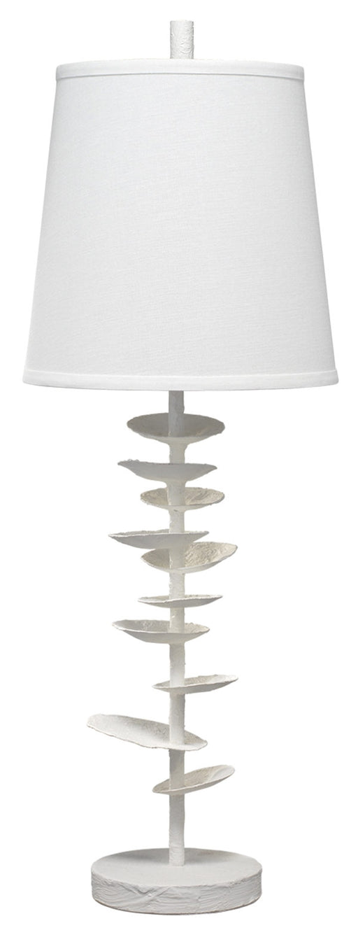 Jamie Young Company - Petals Table Lamp in White Gesso with Cone Shade in Off White Linen - 9PETALSTLWH