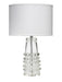 Jamie Young Company - Tall Ribbon Table Lamp in Clear Glass with Medium Drum Shade in White Linen - 9RIBTCLD131M