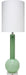 Jamie Young Company - Studio Table Lamp in Leaf Green Glass with Tall Thin Drum Shade in White Linen - 9STUDLGD131T - GreatFurnitureDeal