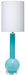Jamie Young Company - Studio Table Lamp in Powder Blue Glass with Tall Thin Drum Shade in White Linen - 9STUDPBD131T