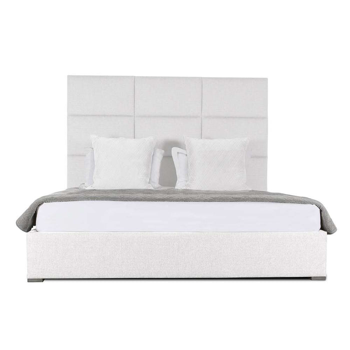 Nativa Interiors - Moyra Square Tufted Upholstered Medium King Off White Bed - BED-MOYRA-SQ-MID-KN-PF-WHITE - GreatFurnitureDeal