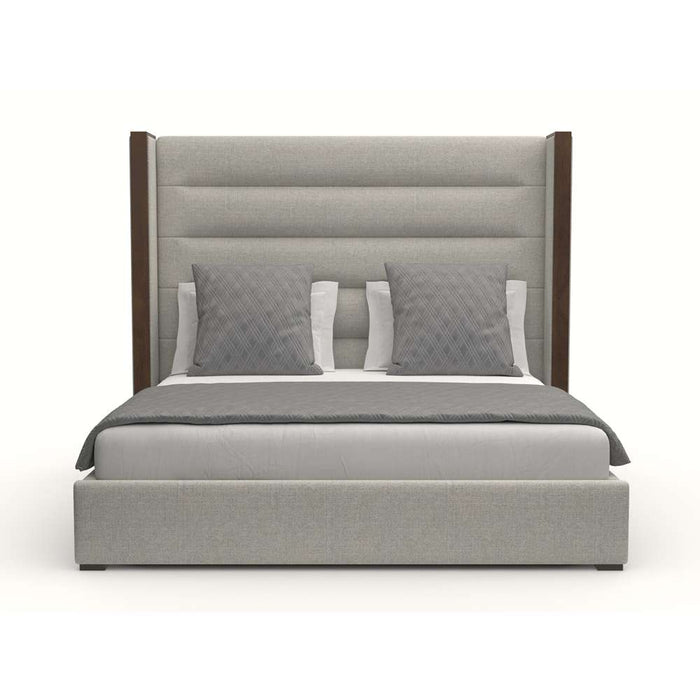 Nativa Interiors - Irenne Horizontal Channel Tufted Upholstered Medium King Charcoal Bed - BED-IRENNE-HC-MID-KN-PF-CHARCOAL - GreatFurnitureDeal