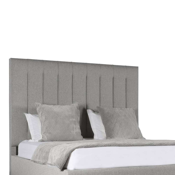 Nativa Interiors - Moyra Vertical Channel Tufted Upholstered Medium King Charcoal Bed - BED-MOYRA-VC-MID-KN-PF-CHARCOAL - GreatFurnitureDeal