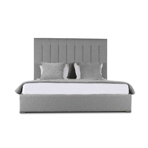 Nativa Interiors - Moyra Vertical Channel Tufted Upholstered Medium King Charcoal Bed - BED-MOYRA-VC-MID-KN-PF-CHARCOAL - GreatFurnitureDeal