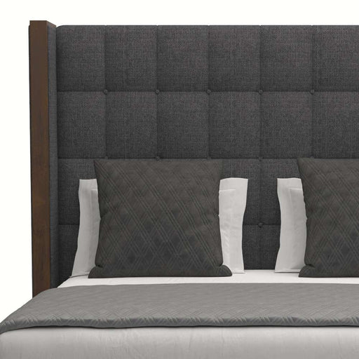 Nativa Interiors - Irenne Box Tufted Upholstered Medium King Charcoal Bed - BED-IRENNE-BOX-MID-KN-PF-CHARCOAL - GreatFurnitureDeal