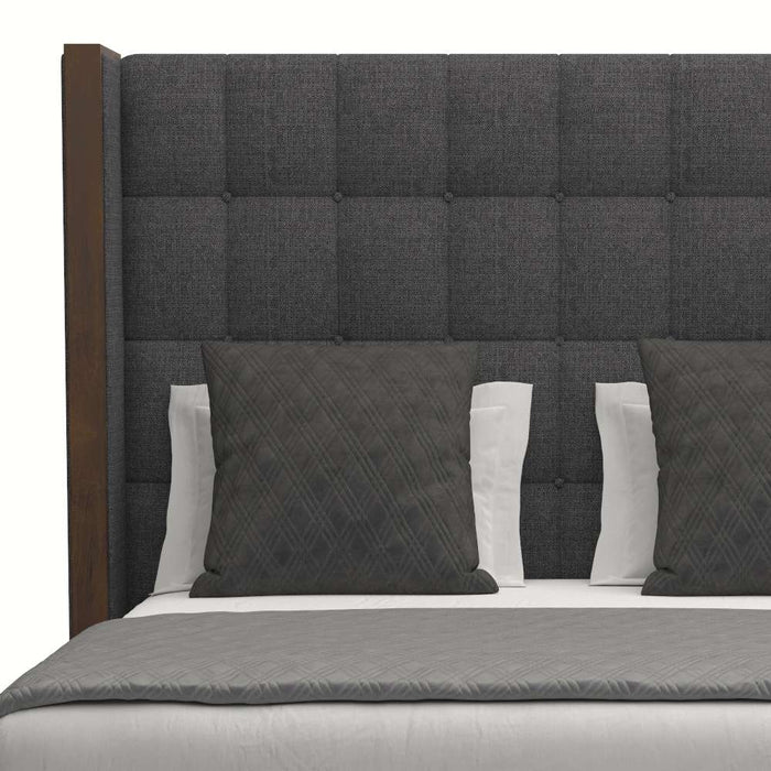 Nativa Interiors - Irenne Box Tufted Upholstered Medium King Charcoal Bed - BED-IRENNE-BOX-MID-KN-PF-CHARCOAL - GreatFurnitureDeal