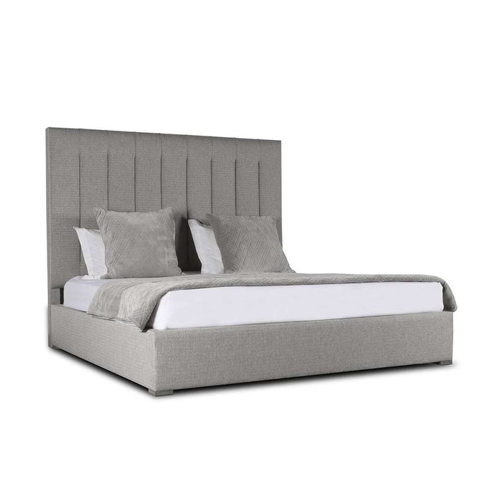 Nativa Interiors - Moyra Vertical Channel Tufted Upholstered Medium King Off White Bed  - BED-MOYRA-VC-MID-KN-PF-WHITE - GreatFurnitureDeal